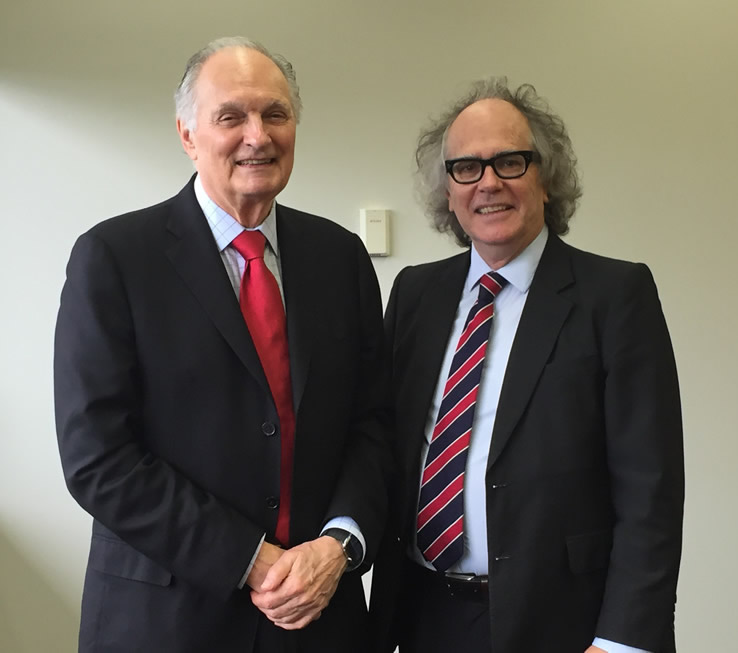 Phil Brown meets Alan Alda in Brisbane during the World Science Festival