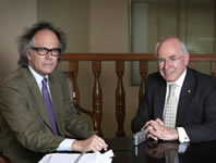 Picture - Phil Brown interviewing former PM John Howard